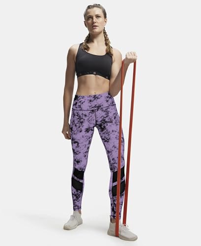 Image of Mehrang Women's Printed Gym wear /Active Wear Tights Strechable Leggings with Breathable Mesh and Side Pockets