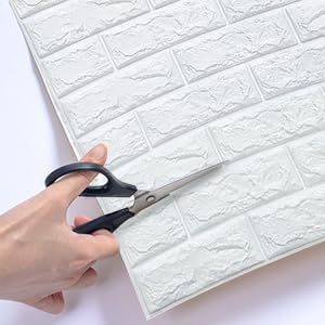 Image of Brick Wallpaper - Self Adhesive PE Foam Brick Design 3D Wall Stickers /DIY Wallpaper for Home Hotel Living Room Bedroom & Cafe (70 x 77cm, Appx. 5.8Sq Feet) (White)-Pack of 1