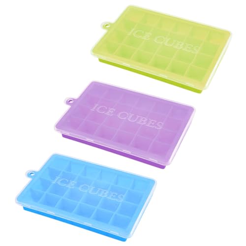 Molde para cubitos de hielo de silicona con tapa 3 piezas miniatura 1
