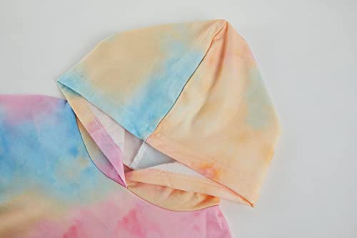 Meikulo Kids Girls Crop Tops Tie Dye Hoodies Cute Long Sleeve Shirt Pullover Sweatshirts Sweatpants Jogger Sweatsuits Casual Wear Tracksuits 2 Piece Outfits Orange, 13-14 Years #TOP1