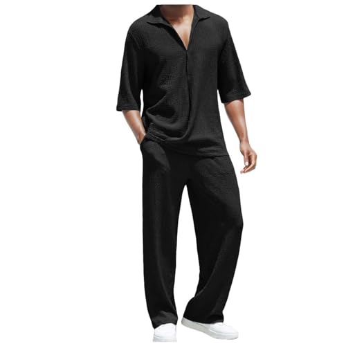 Generisch Conjunto de chándal para hombre, chándal, chándal, chándal de dos piezas, traje deportivo de 2 piezas, sudadera con capucha y pantalones de chándal, Lb36black, 3XL