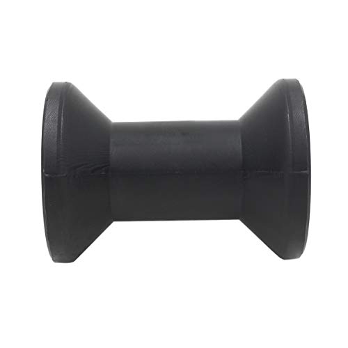 GHmarine 4 Inch Width Boat Trailer Black Molded Rubber Spool Roller - 5/8” Hole