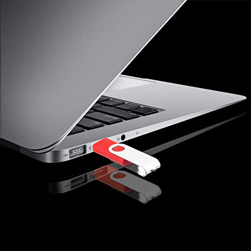 Image of 1GB USB Flash Drive 1PCS, EASTBULL USB 2.0 Thumb Drive Swivel USB Stick Memory Stick Metal Thumb Drive (Red)