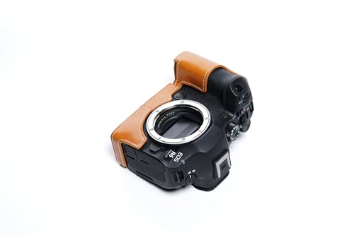 Demi-étui cuir Canon EOS R6 III marron évite rayures boîtier - 7