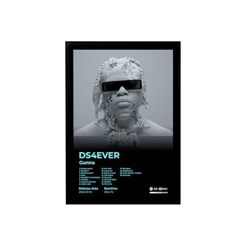 Image of BLINKART Gunna- DS4EVER Wall Photo Frames | Wall Art for Bedroom, Living Room, Studio or Office | Album Cover Print with Spotify Song Link QR Code | Gift for Fans - 8x12 In