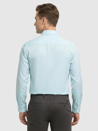 Image of Park Avenue Men Modern Slim Fit Structure Pattern Cotton Polyester Blend Semi Cutaway Collar Full Sleeve Formal Shirt