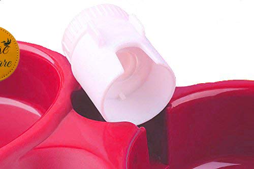 Image of Sage Square 2 in 1 Anti Slip Food Bowl with Water Bowl for Dog /Cat /Puppy /Kitten and Other Pets (Red)