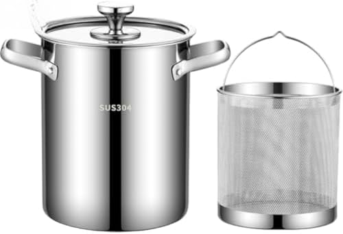 CokBlu 3 層ステンレス深型鍋|揚げ物対応 パスタ鍋湯切り機能付き|ガラス蓋付き シチュー用 全熱源対応 ステンレス製 易メンテナンス 24/26cm サイズオプション 家庭用調理鍋?