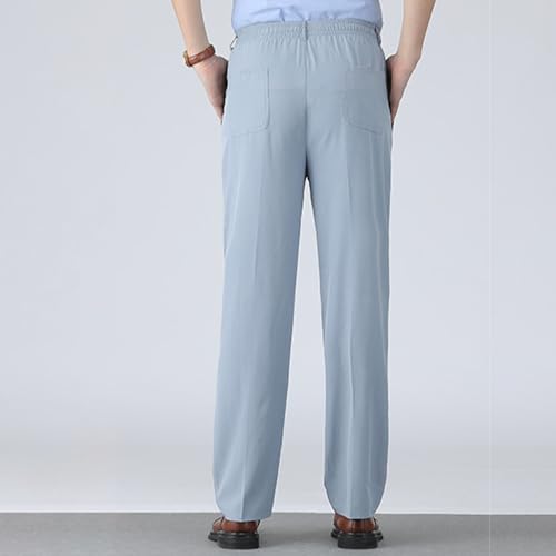 Men's Casual Pants with Pockets Elastic Waist Straight Leg Loose Trousers 2025 Summer Lightweight Quick Dry Golf Pants3
