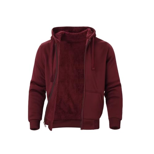 Image of TanBridge Sherpa Fleece Lined Hoodie Big and Tall Plaid Flannel Jacket Winter Coats for Men Zip Up Winter Warm Sweatshirts
