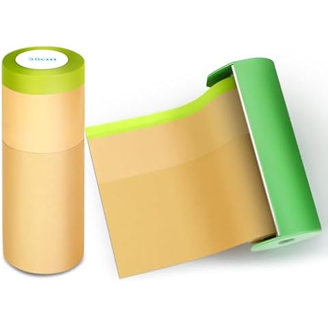 NETEHA 2 Rolls 12inch x 50feet Masking Paper with 1pcs Dispenser, Paint Adhesive Protective Paper Roll for Painting Protection Covering, Car Auto Body and Wall Covering Skirting Cover