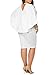 LaSuiveur Women's Dolman Sleeve V Neck Solid Bodycon Plus Size Dress L White