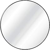 ZENMAG Round Mirror for Wall,30-inch Metal Framed Circle Mirror,Large Bathroom Mirror,Black Wall...