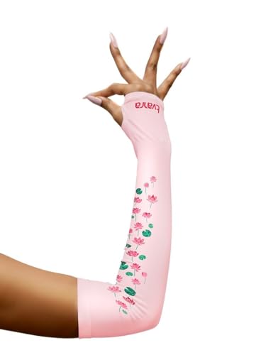 Image of TVARRA Anti-Tan Fingerless Arm Sleeves for Women|UV Protection Hand Cover Sleeves for Bike Riding, Running & Outdoor Use,Dust & Summer Protection Arm Sleeves