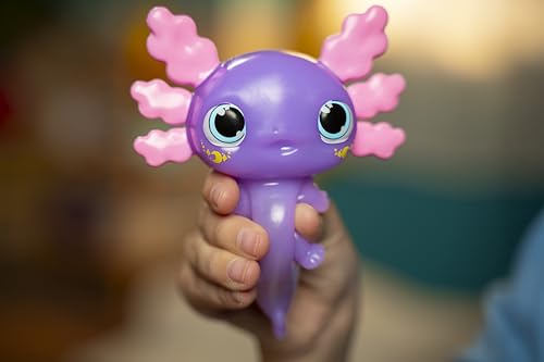 Animagic Let’s Glo Axolotl – Lila Pastell, Elektronisches Haustier Kinder ab 4 Jahren, Sensorisches Spiel & Taktile Erfahrung, Leuchte im Dunkeln, Kuscheltier DASS Schwimmt & Leuchtet im Wasser
