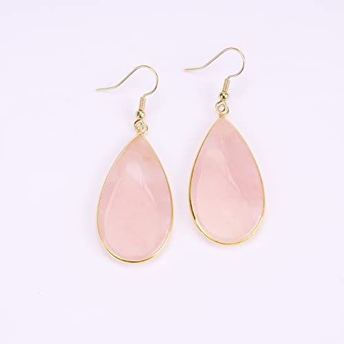 Natural Crystal Healing Stone Earrings Statement Teardrop Dangle Earrings for Women3