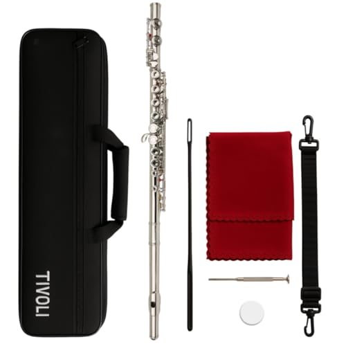 Flauta Transversal Profissional Tivoli - Prata Níquel em Dó com Estojo Luxo e Acessórios