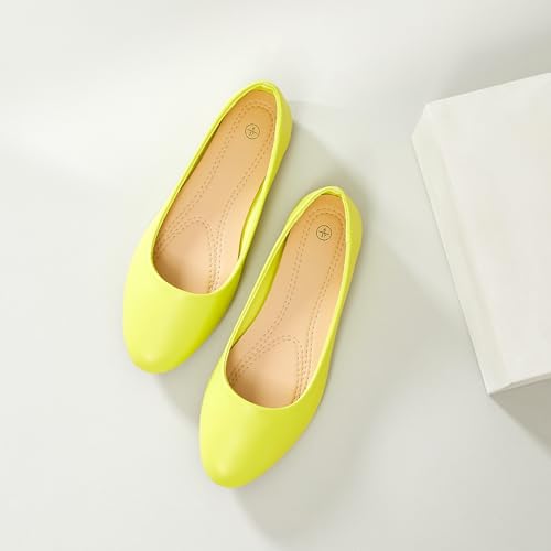 Image of Hash Bubbie Women's Flats Shoes Ballet Flats Dress Shoes Comfortable PU Leather Slip on Shoes for Women