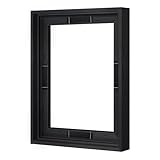 Abtgt 8x10 Canvas Floating Frame with 0.9' Deep, Black Floater Frame for Canvas Paintings with Adhesive, Vertical or Horizontal Wall Art frame for Prints Oil Painting Diamond Decor, 1 Pack.