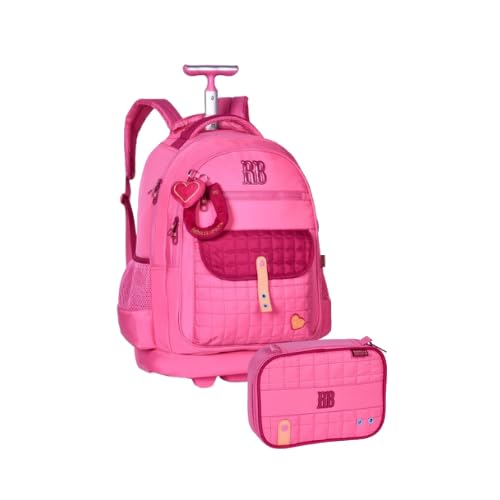 Kit Mochila Rodinha Rebecca Bonbon Plush Dreams Estojo Box Feminina Escolar (Roxo)