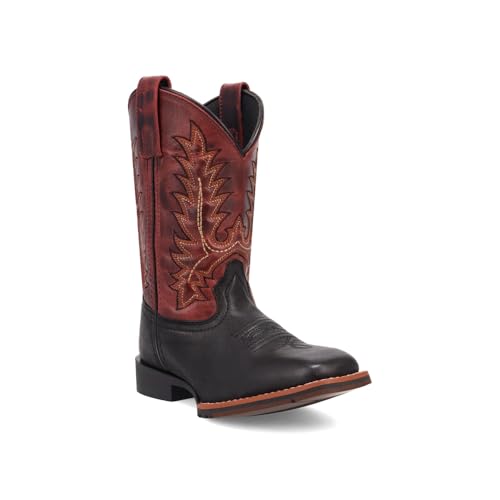 Dan Post Boots Kids Boys Dexter Embroidered Square Toe Pull On Casual Boots Mid Calf - Black - Size 6 D2