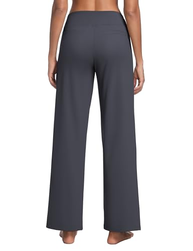 Image of BUBBLELIME Women High Waist Wide Legs Yoga Pants Loose Sweatpants Pockets | 29 inch /31 inch /33 inch /35 inch /37 inchInseam,2 Styles / Dress /Basic,Lounge,Comfy,Stretch Casual Work