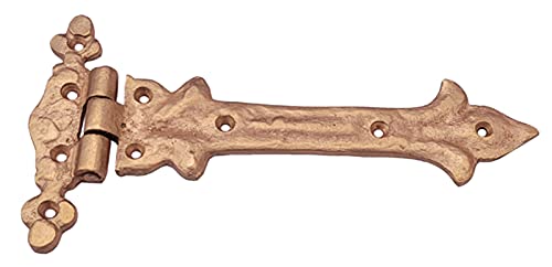 Image of Adonai Hardware Adonijah Antique Cast Iron Strap T Hinge (7.9 inch x 12 Pack, Copper Finish) for Barn Doors, Gates, Kitchen Cabinets, Sheds, Wooden Box, Furniture, Cedar Chest and Trunks