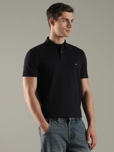 Image of Solid Regular fit Cotton Polo t-Shirt
