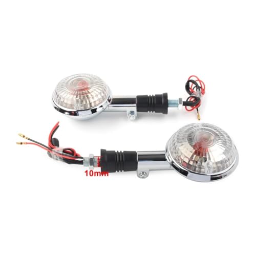 NFNVEKESD Blinkerleuchten Motorrad Blinker-kontrollleuchte Anzeige Blinker Lampe Kompatibel Mit Yamaha Für Vstar XVS XV400 650 1100 1300 V-MAX 1200(White lens)