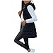 Long Puffer Vest Women Sleeveless Coat Vest with Hood Warm Zip Up Quilted Jacket Lightweight Chaleco para Mujer Black