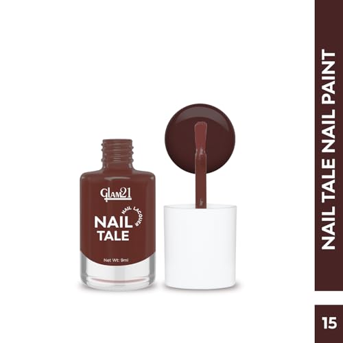 Image of Glam21 Nail Tale Nail Polish | Glossy Gel Finish | Rich Pigmentation | Chip Free | Quick Drying Formula | Long Lasting Nail Polish for Women | 9ml | Shade-15