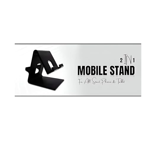 Image of Tech & Future Mobile Stand for Table - Dual Sided Universal Mobile Holder | Desktop Adjustable Hard Plastic Phone Stand (Black)