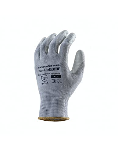 Coverguard Glove Polyester and PU Grey for Dry Middle, Size 8