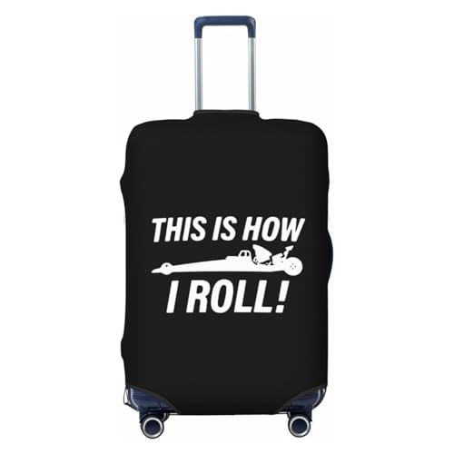 Drag Racing Travel Luggage Cover Suitcase Protector Fits 18-21 Inch Case(Black,S)