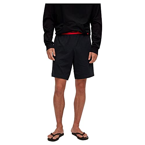HUGO Herren Linked Pant Pyjama-Short, Black1, M EU