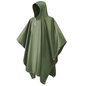 LEEPAT Waterproof Rain Ponchos, EVA Portable Adults Waterproof Ponchos, Reusable raincoat with Hoods for Camping, Hiking Travel, Amusement Parks, Festival