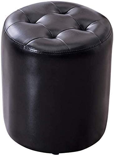 Repose-pieds rond en cuir PU pour coin lecture de chambre