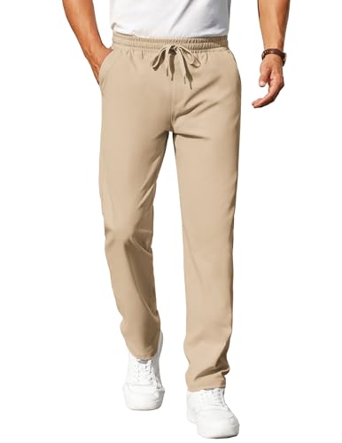 COOFANDY Mens Casual Pants Elastic Waist Chino Pants Lightweight Drawstring Pants with Pockets