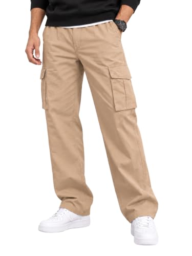 Image of Leriya Fashion Men Cargo Pants | 6 Pocket Cotton Cargo Joggers for Men | Loose Fit Stylish Pant with Pockets | Casual Baggy Trousers & Streetwear Lower (Available in Plus Size)