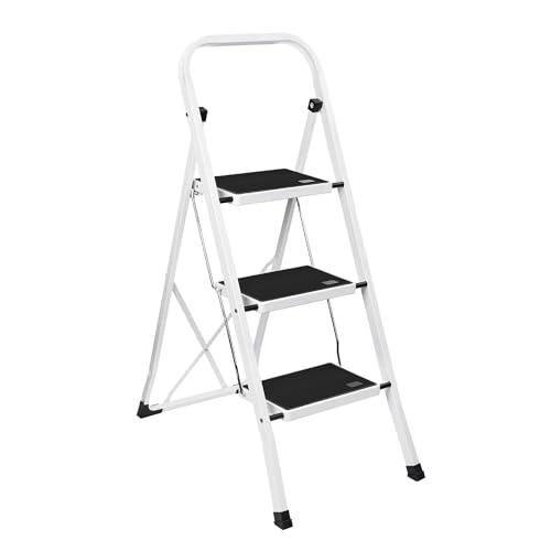 Escalera Plegable de 3 peldaños con Estructura de...