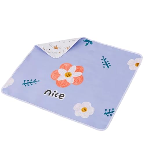 Odot Empapadores Cama Adultos Impermeable, Empapadores Impresión Absorbentes Reutilizable Lavables Protector de Cama para Silla de Ruedas, Incontinencia, Niños (Flor,70x120cm)