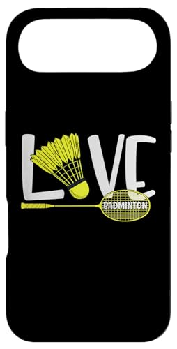 LOVE BADMINTON Cute Racket and Shuttlecock Sports Fan Player X}zP[X iPhone Air p