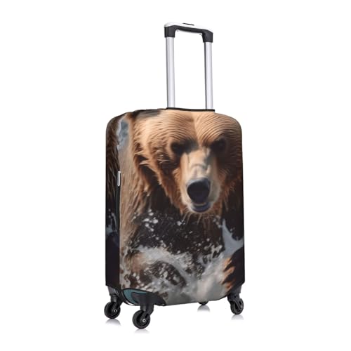 Bear Running Print Luggage Suitcase Covers Elastic Washable Luggage Protector Luggage Covers For Suitcase3