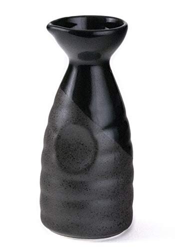 Fuji Merchandise Porcelain Tokkuri Sake Bottle 10 fl oz Japanese Restaurant Supply Black Sake Bottle 10oz