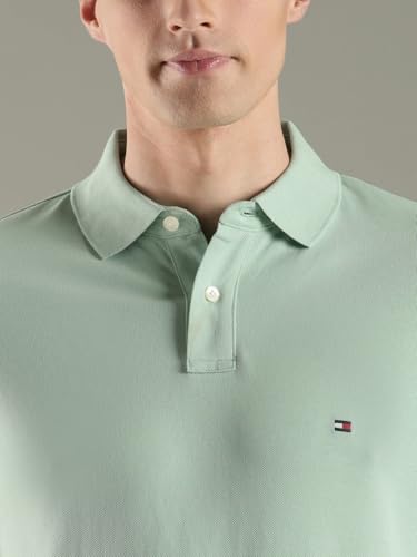 Image of Tommy Hilfiger Solid Regular fit Cotton Polo t-Shirt