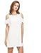 Milumia Women's Cold Shoulder Ruffle Sleeves Loose Tunic Shirt Shift Dress White S