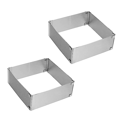 HOLIDYOYO 2pezzi Stampo da Forno Quadrato in Acciaio Teglia per Torte e Dolci Facile da Usare e Pulire per Cucina e
