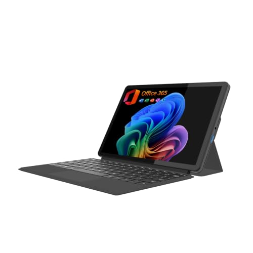 2-in-1 Laptop/Tablet (2026), Windows 11 PC with Magnetic Keyboard, 1-Year Office 365, 10.1' FHD IPS Touchscreen, 8GB RAM 256GB SSD, 6500Y Processor, USB-C, 2 Stereo Speakers for Home Office Students