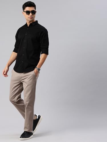 Image of Majestic Man Men's Cotton Slim Fit Solid Casual Shirt