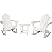 Hanover Outdoor Furniture ADROCKER3PCWH White 3-Piece All-Weather Rocking Adirondack Patio Set